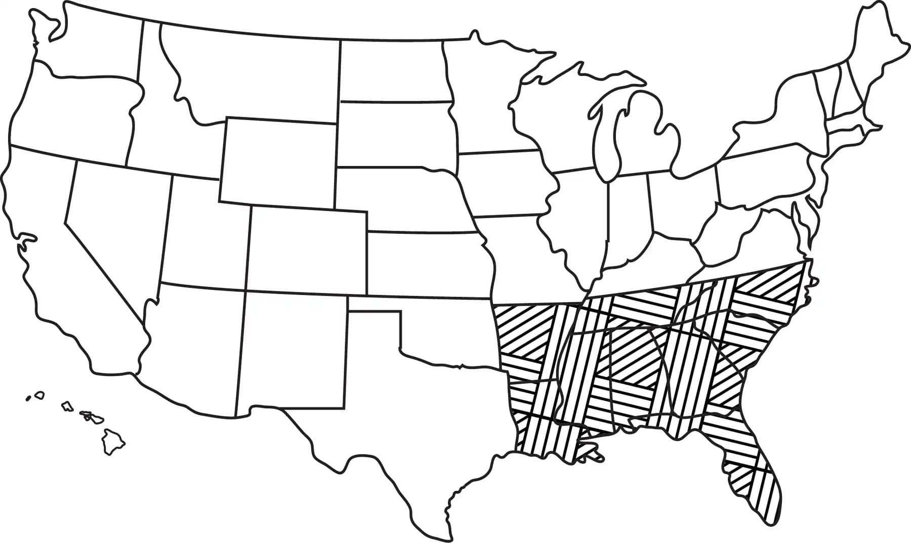 Southeast ranches region map